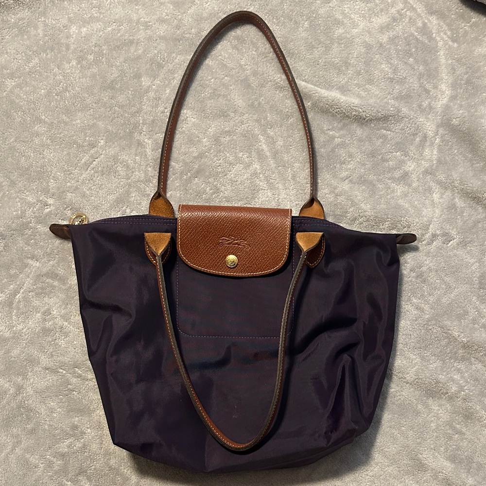 Longchamp Brown and Purple Shoulder Bag